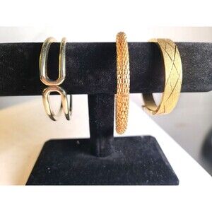 Vintage Lot of 3 Gold Tone Miscellaneous  Bracelets W. Germany Bracelet